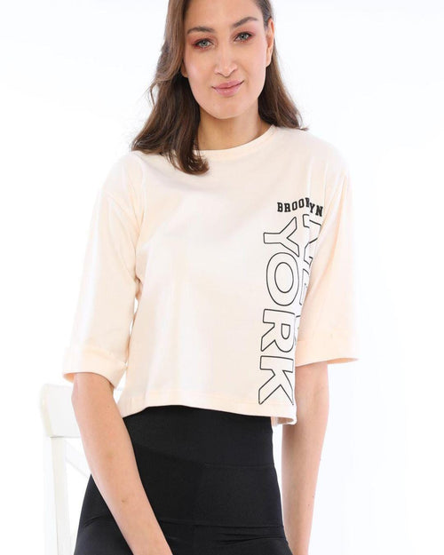 ElysMode Shirts & Tops Light Yellow / S/M BROOKLYN CROPTOP