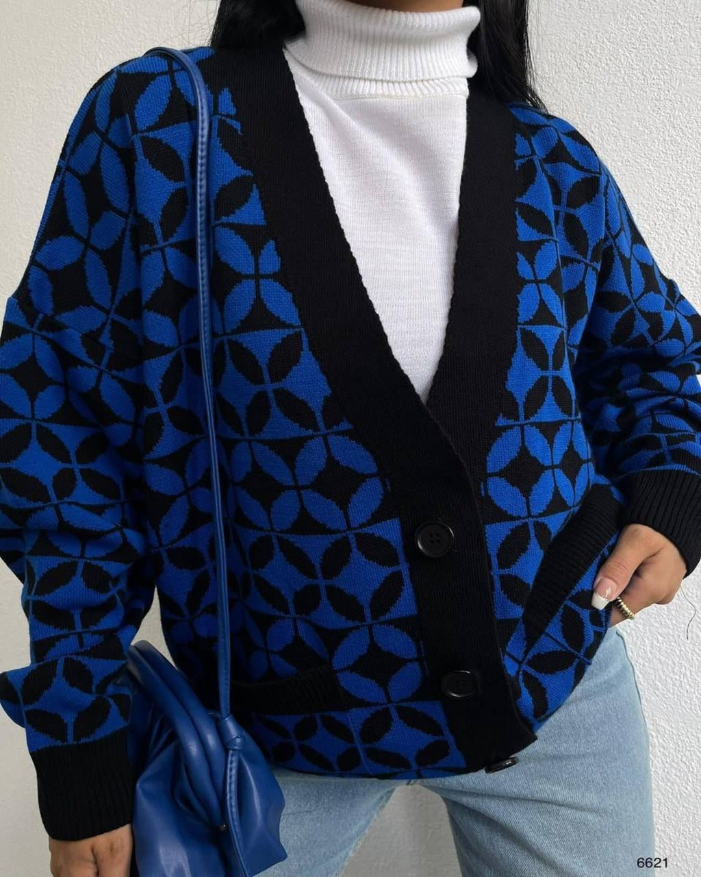 ElysMode Cardigan Oversize Patterned Cardigan