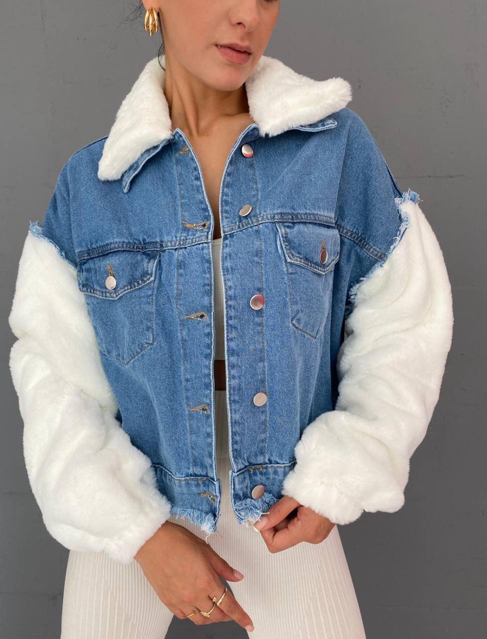 ElysMode Denim Stylish Jacket